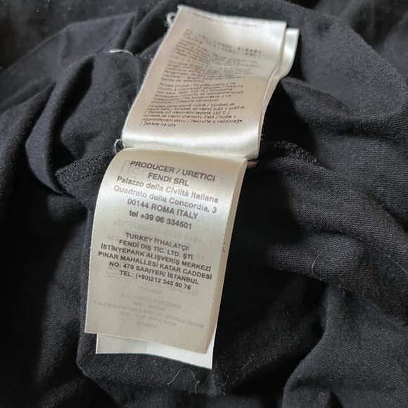 - Fendi Monster crystal embroidered logo tshirt Sz 52 black Large - Picture 8 of 9